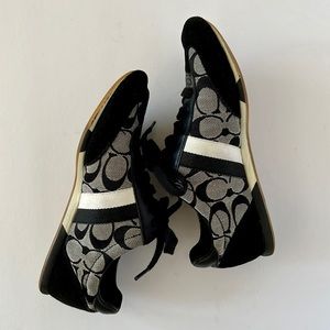 Coach Black and White Stripe Signature Sneakers